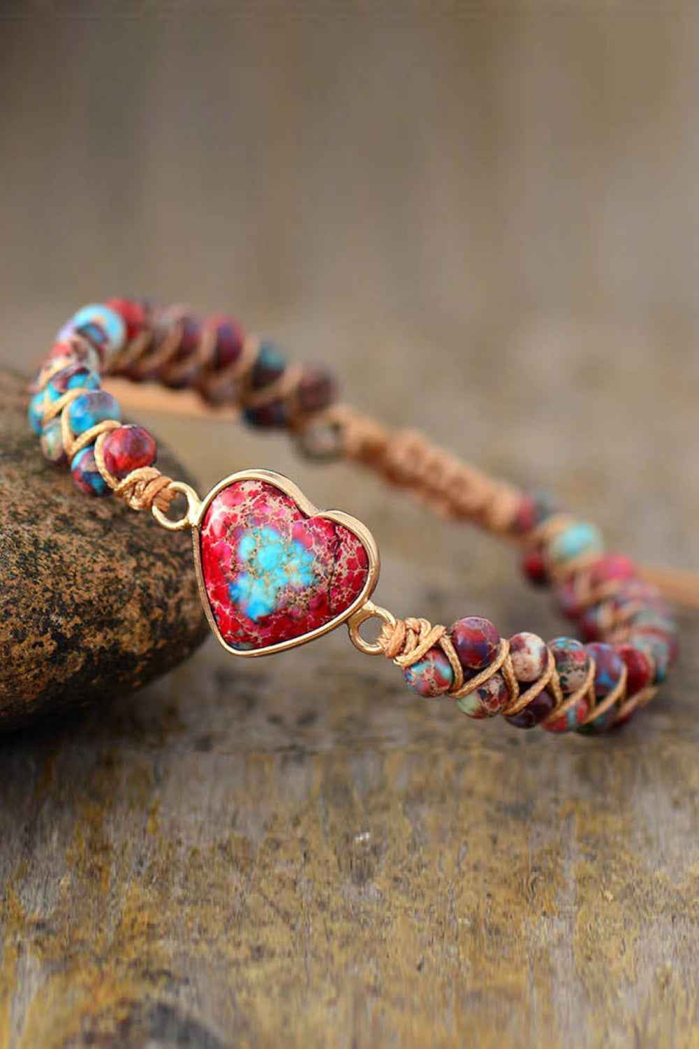 Elegant Natural Heart Stone Bracelet