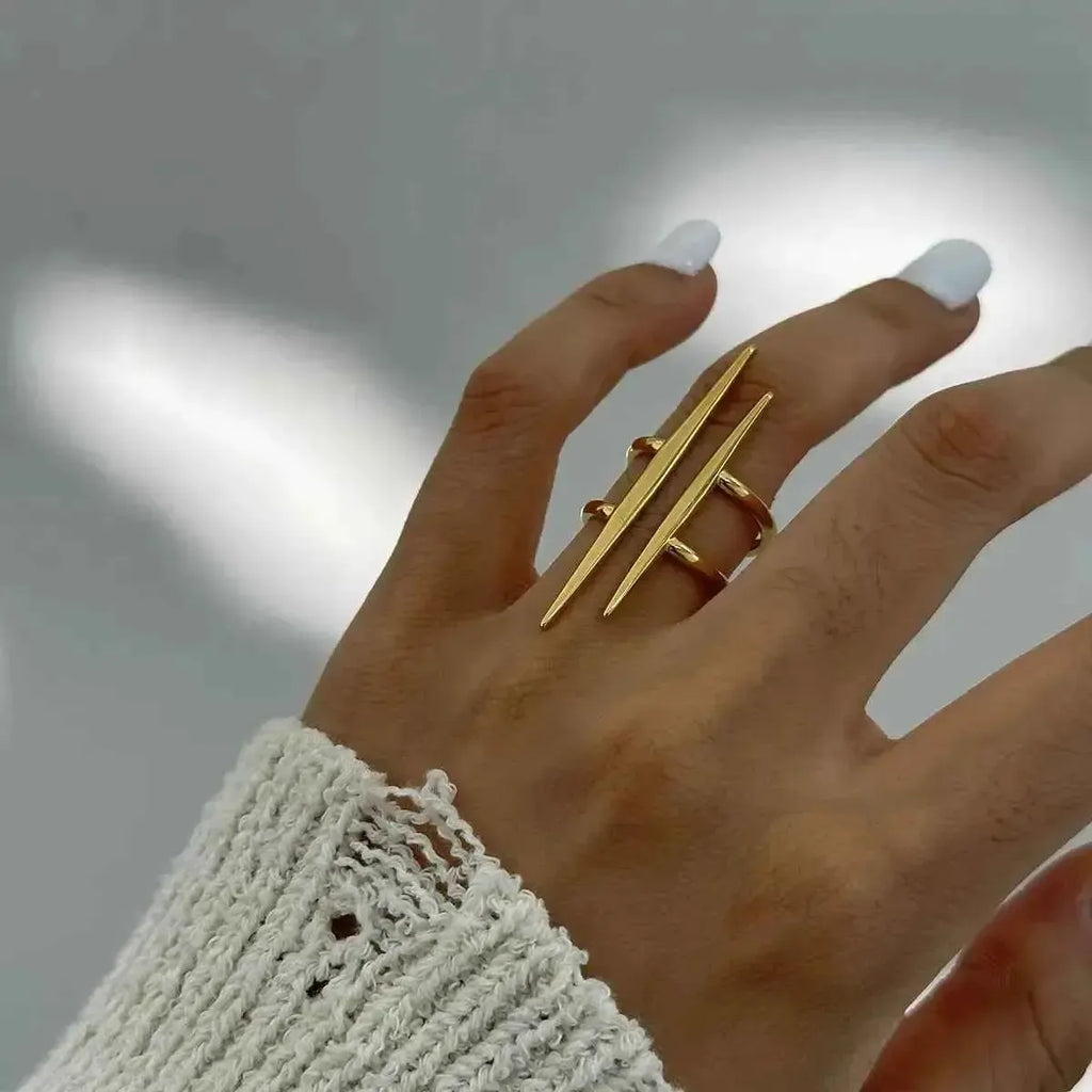 Asymmetrical Gold Ring – Bold, Minimal, Modern