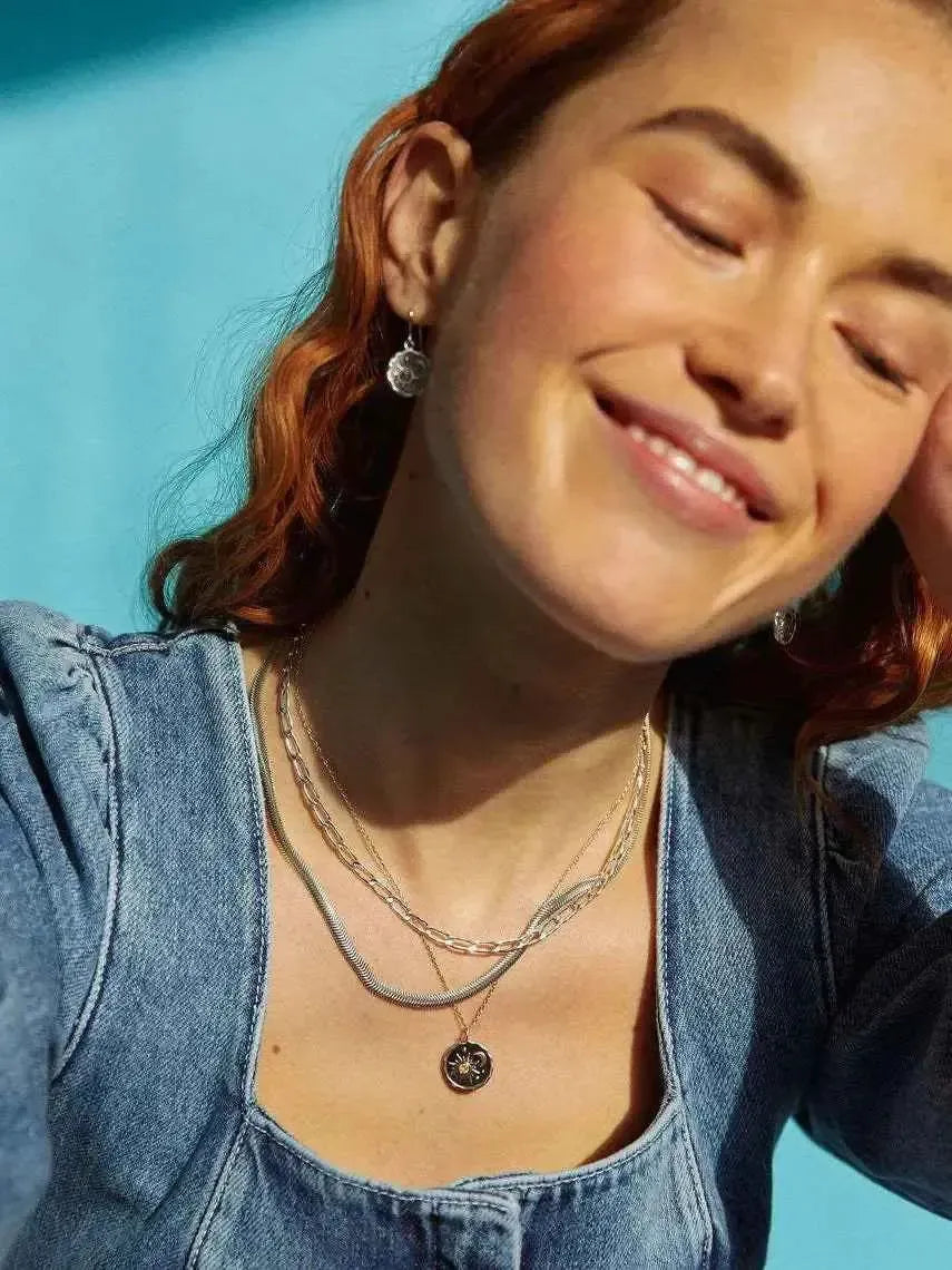 Sun & Moon Zircon Pendant Necklace