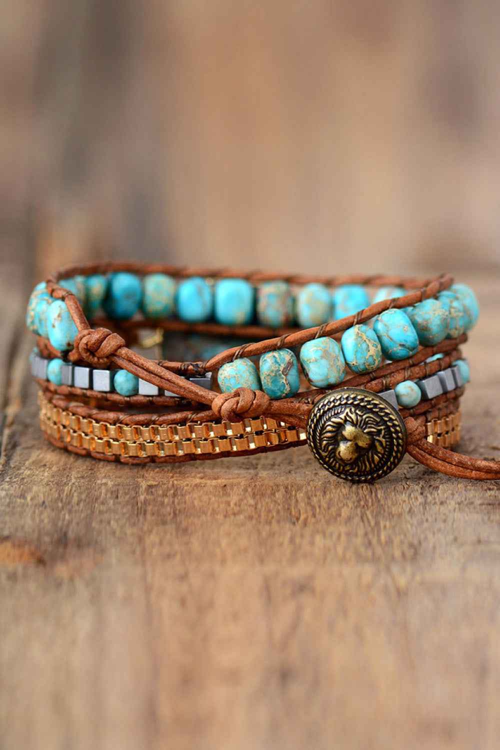 Handmade Copper Gemstone Wristband