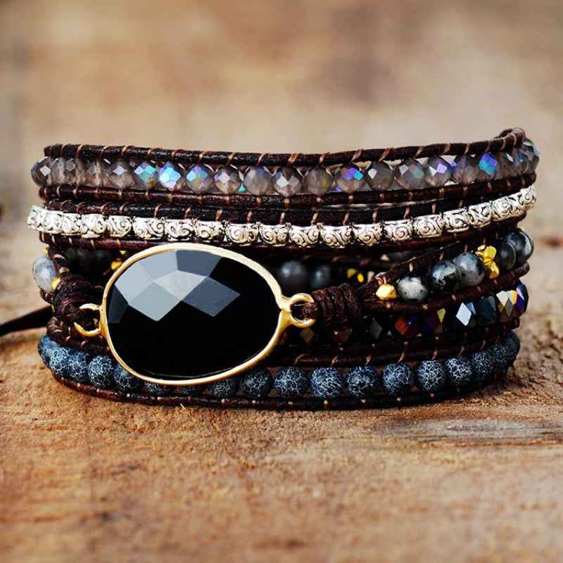 Earth-Tone Agate Bead Bracelet
