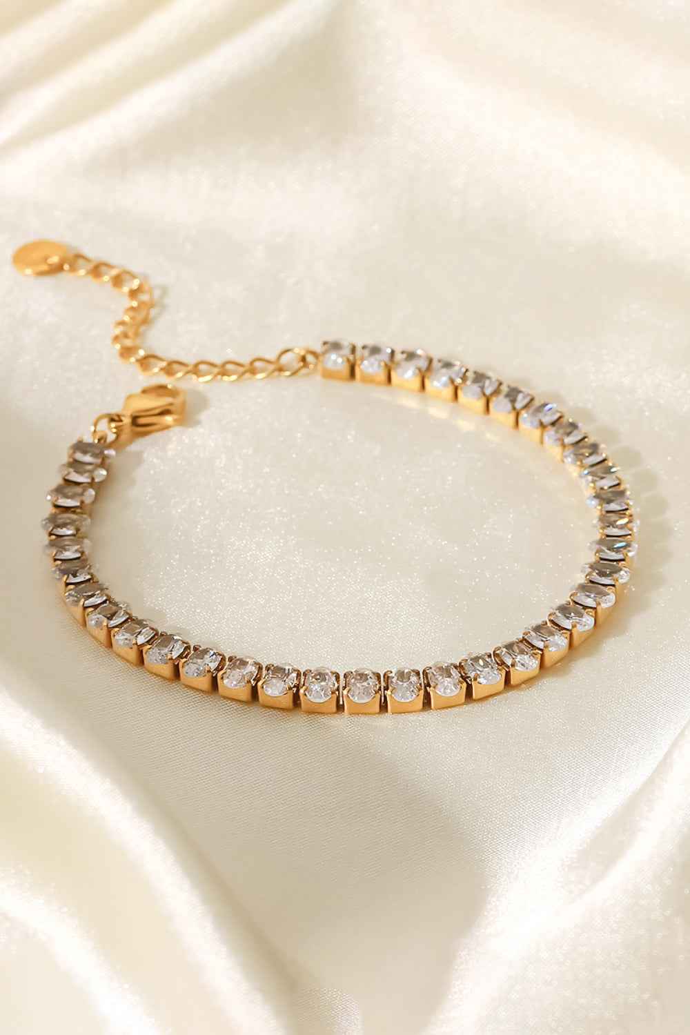 Sparkling Zircon Gold Chain Bracelet