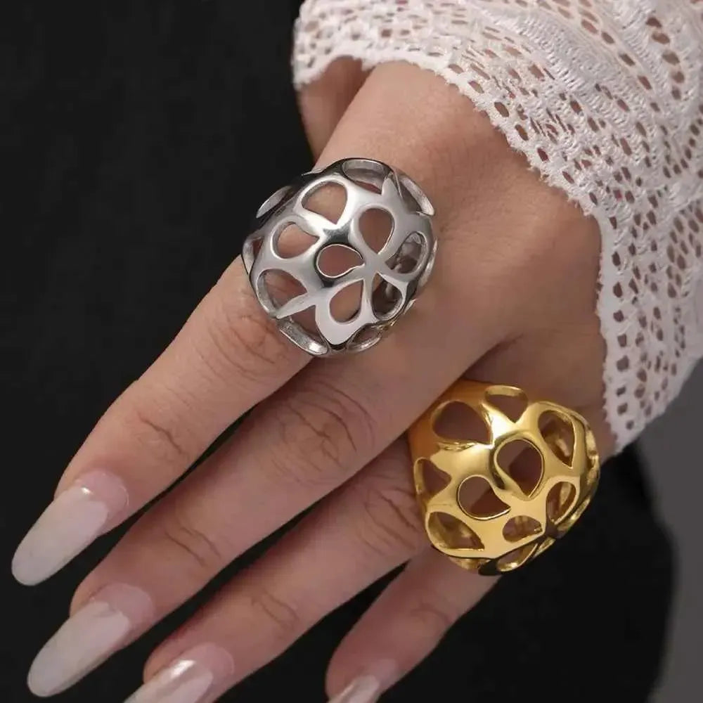 Stainless Steel Ring – Bold Cutout Style