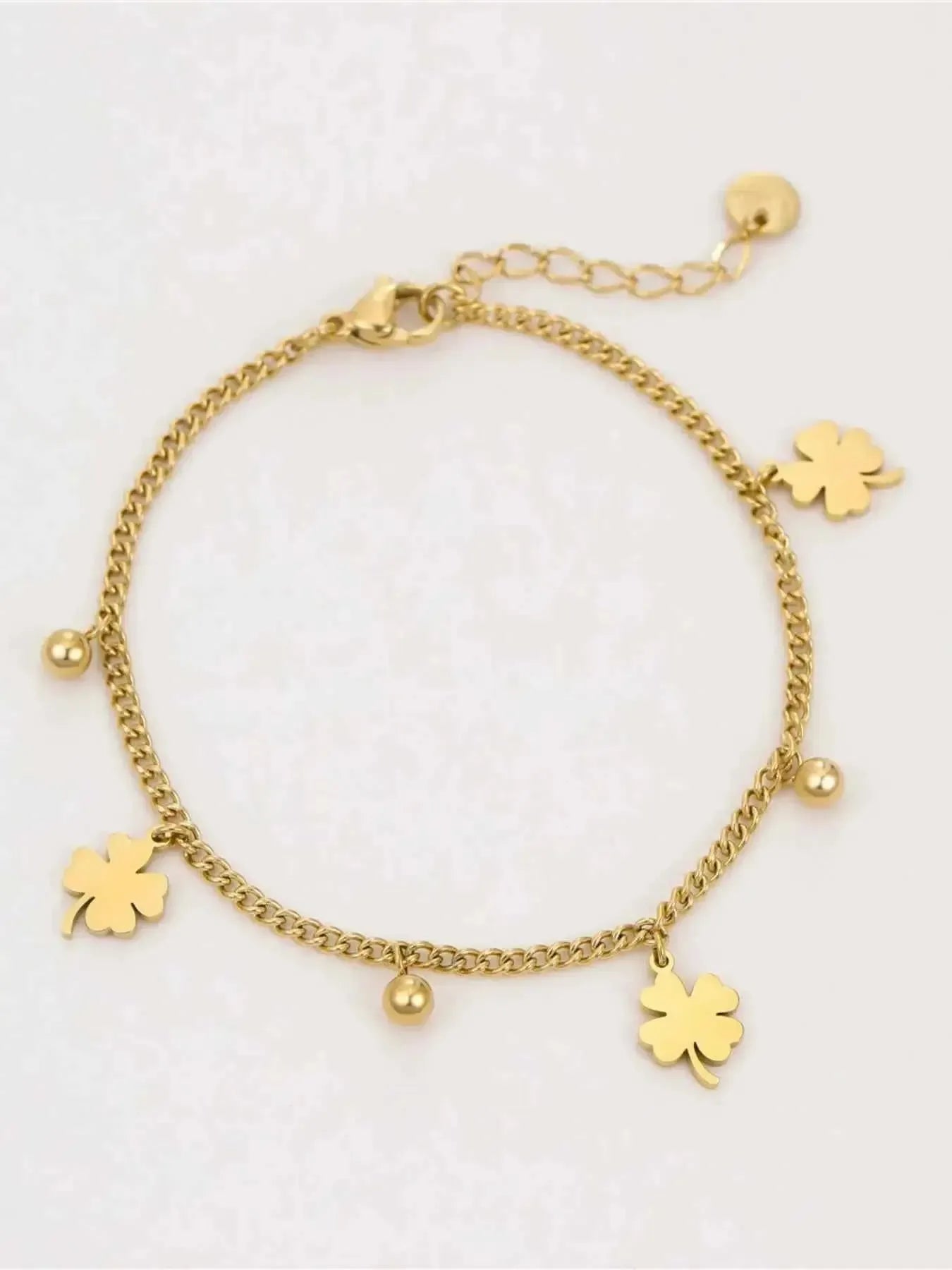 Gold Four‑Leaf Clover Bracelet