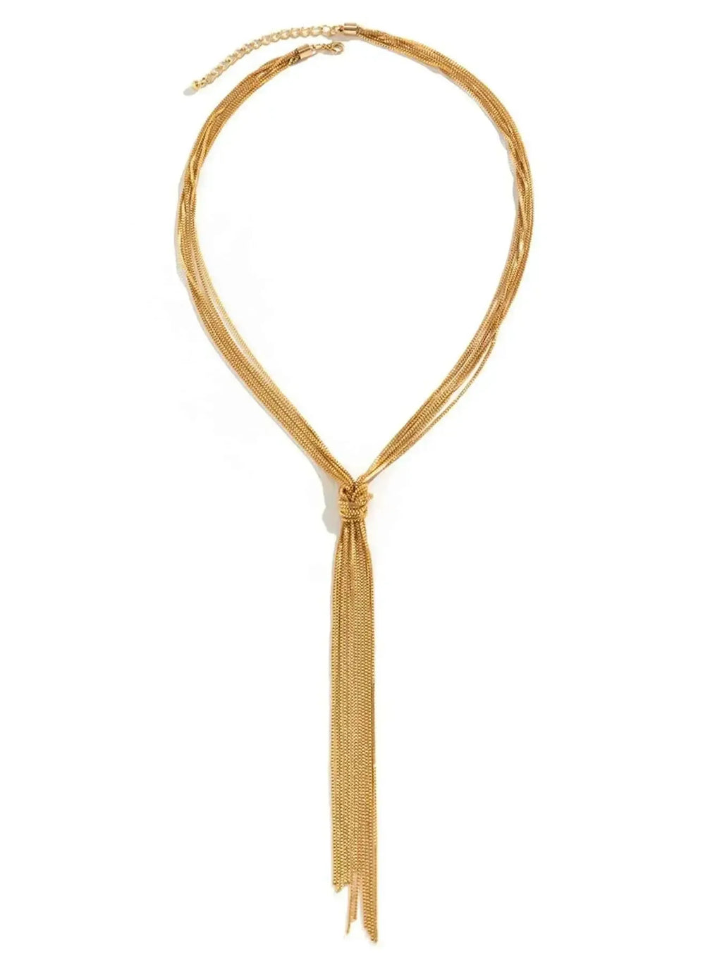 Twisted Knot Chain Tassel Necklace