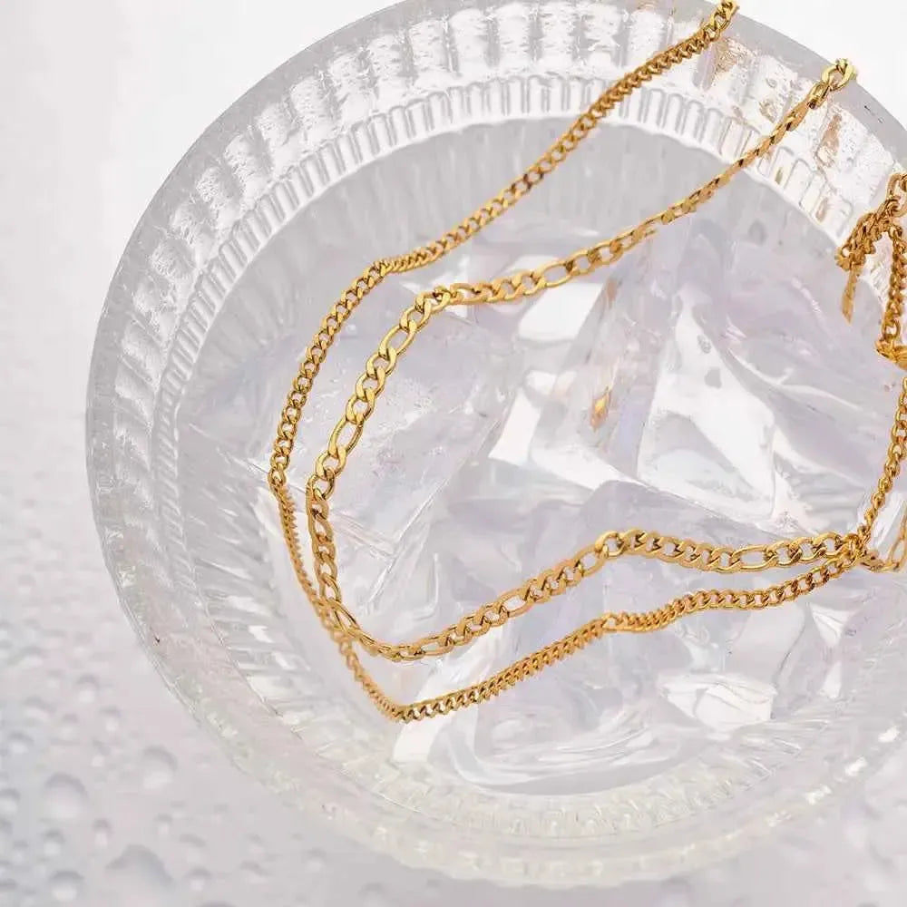 Lightweight Gold Double Layer Necklace