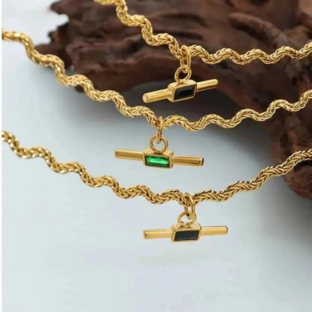 Glass Cone Pendant Necklace