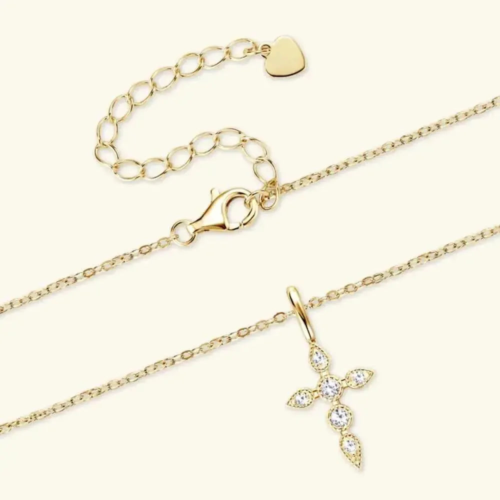 Sterling Silver Moissanite Cross Pendant