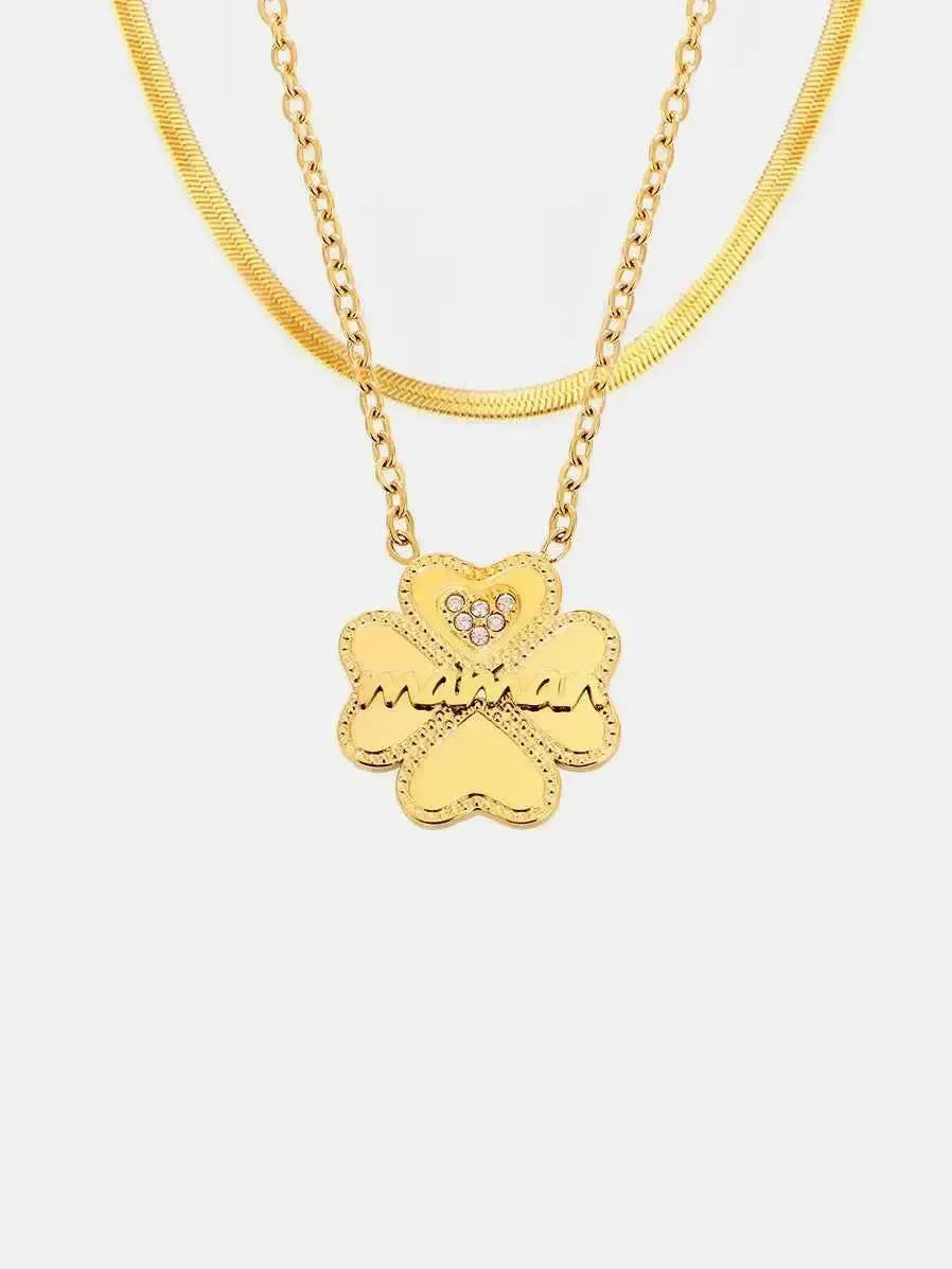 Lucky Clover Zircon Necklaces Set