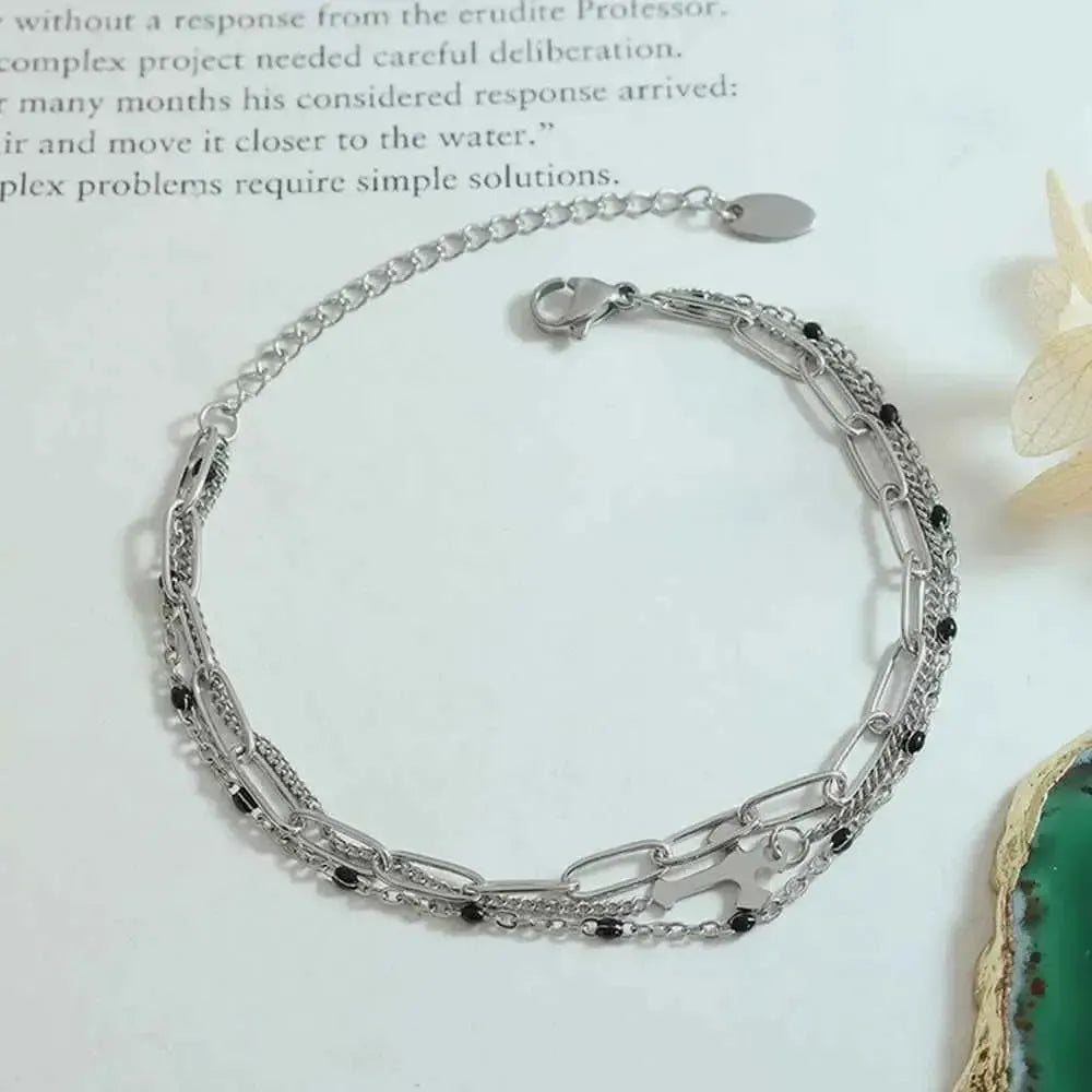 Modern Three-Strand Metal Bracelet