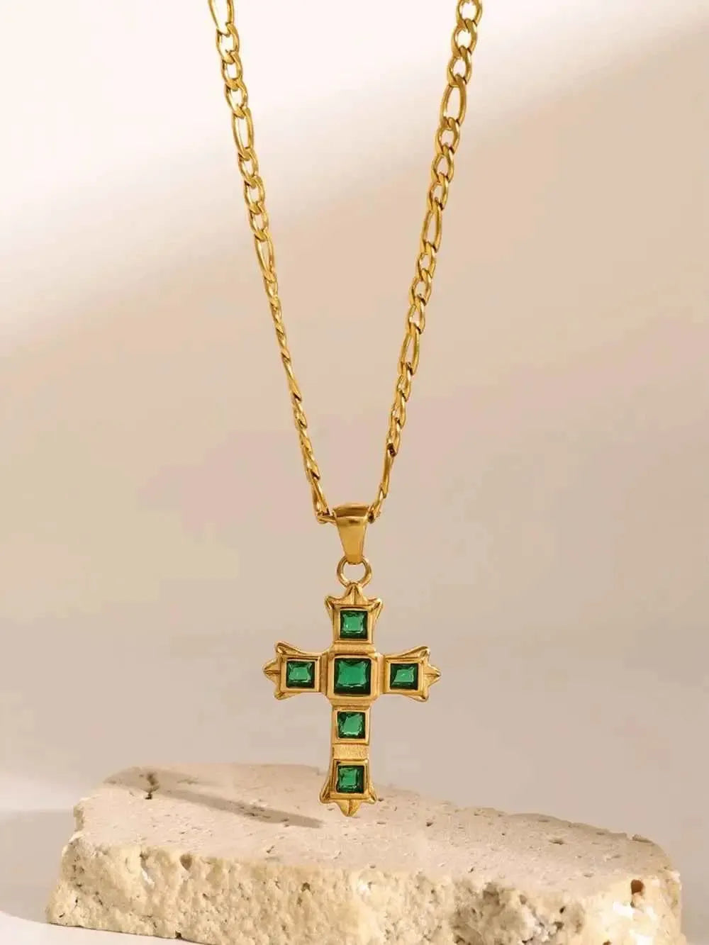 Sparkling Cross CZ Necklace Stainless