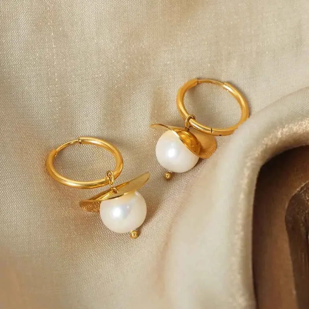 18K Gold-Plated Bead Drop Earrings
