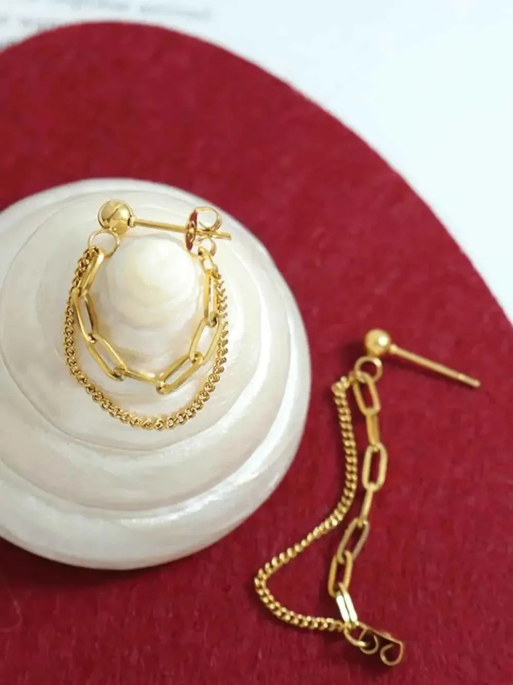 Bold Double Chain Statement Earrings