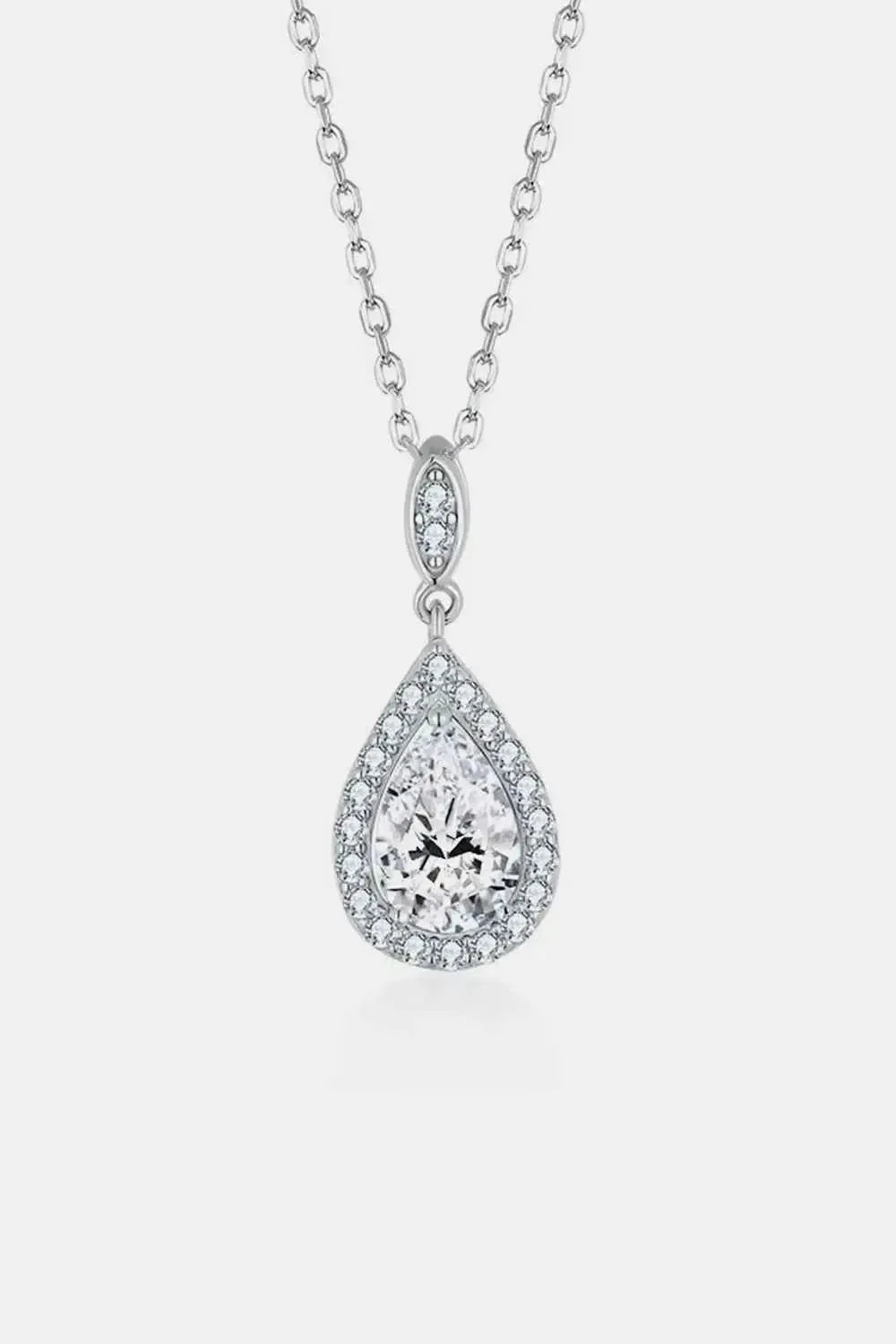 1.5 Ct Moissanite Teardrop Necklace