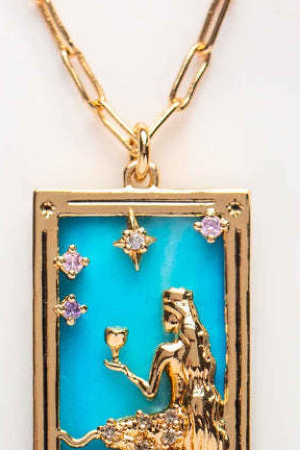 Tarot Card Pendant Stainless Necklace