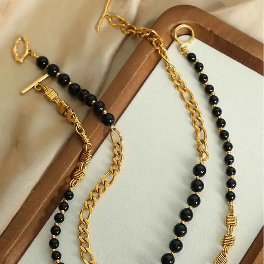 Statement Beaded Chain Necklace