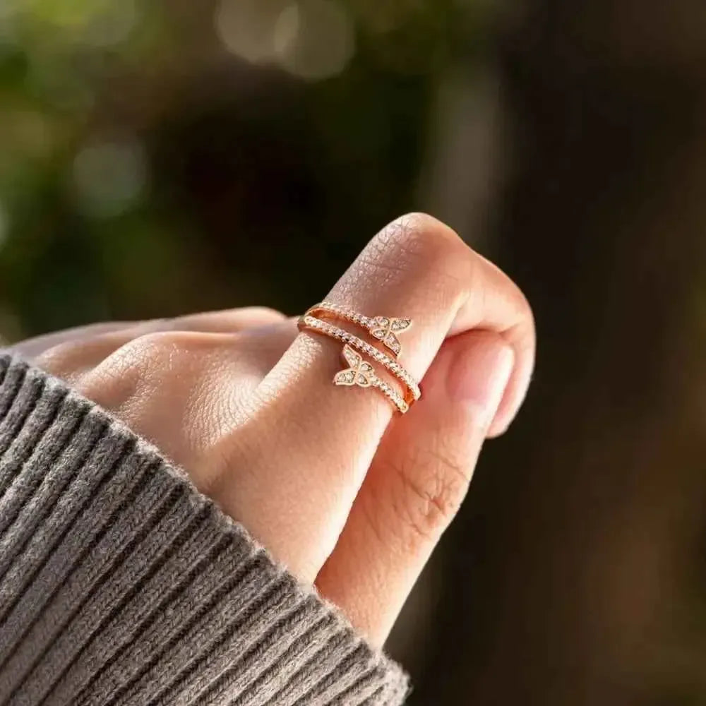 Butterfly Ring – 925 Silver Zircon Sparkle