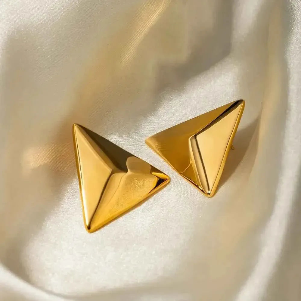 3D Triangle Stainless Steel Earrings