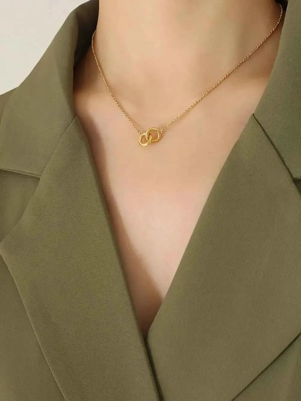 Bold Hoop Pendant Titanium Steel Necklace