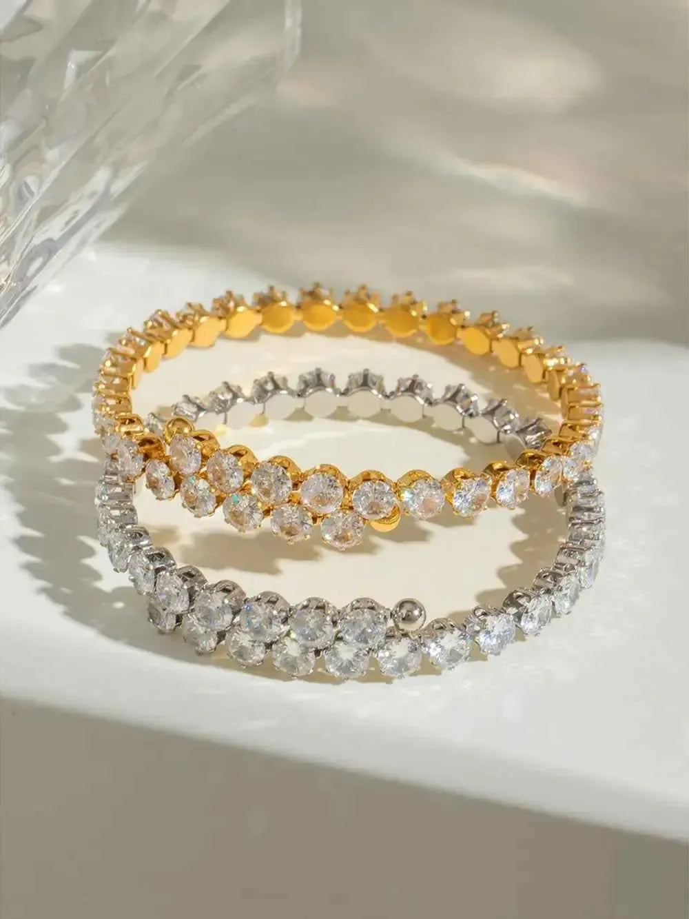 Dainty Zircon Accent Gold Bracelet