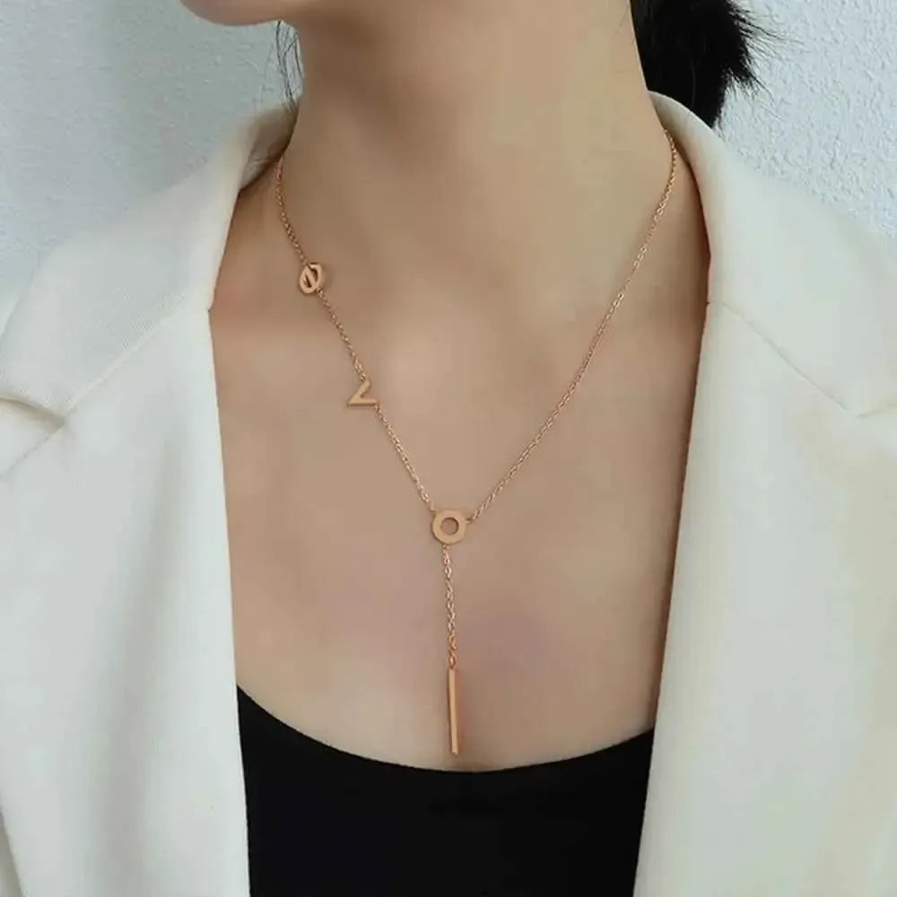 LOVE - Elegant Letter Charm Necklace