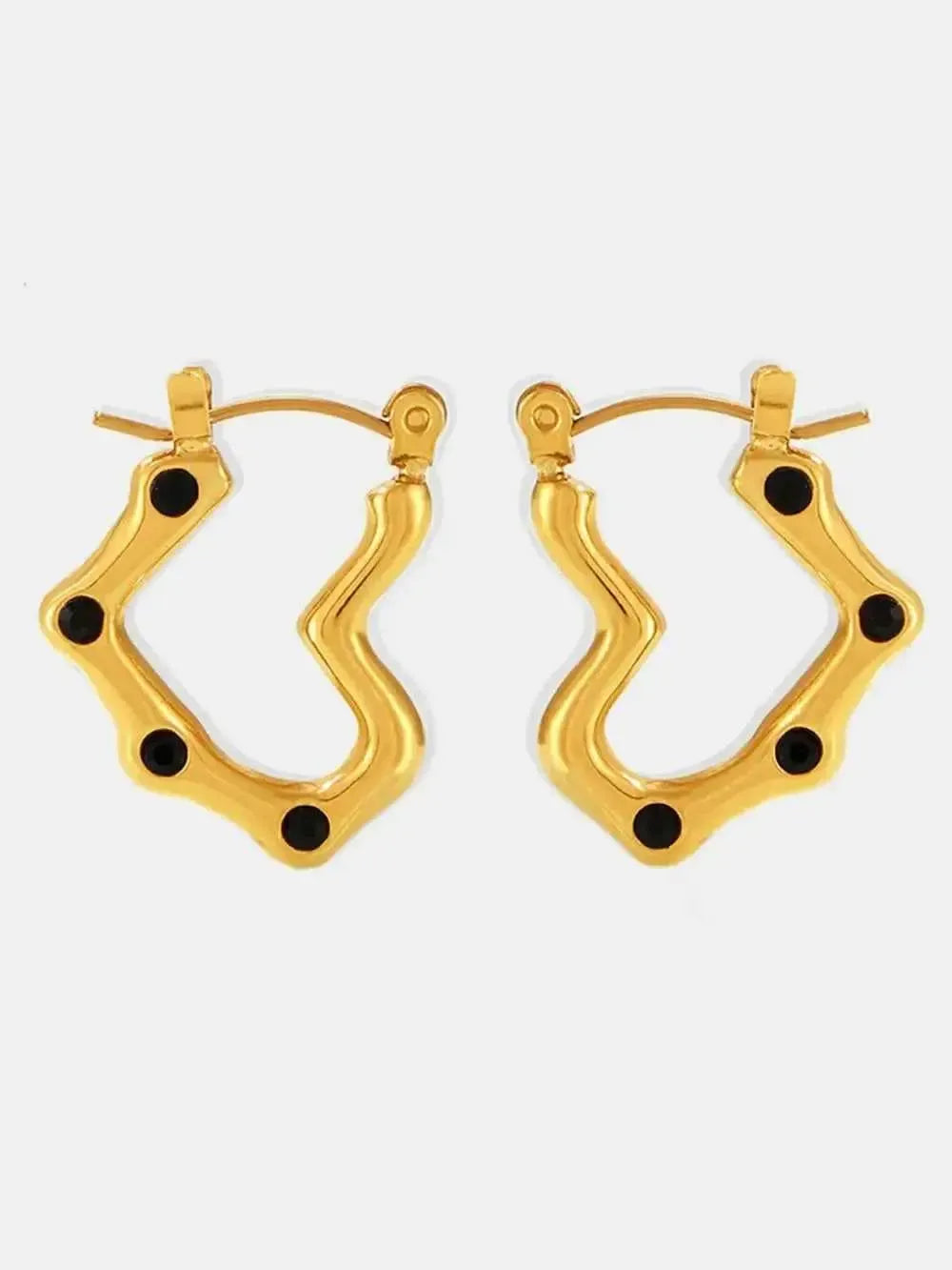 Modern Steel Heart-Shaped Studs