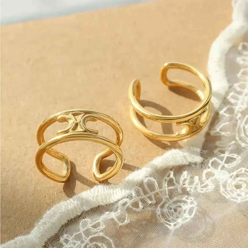 Double-Layered Ring – Titanium Steel Style