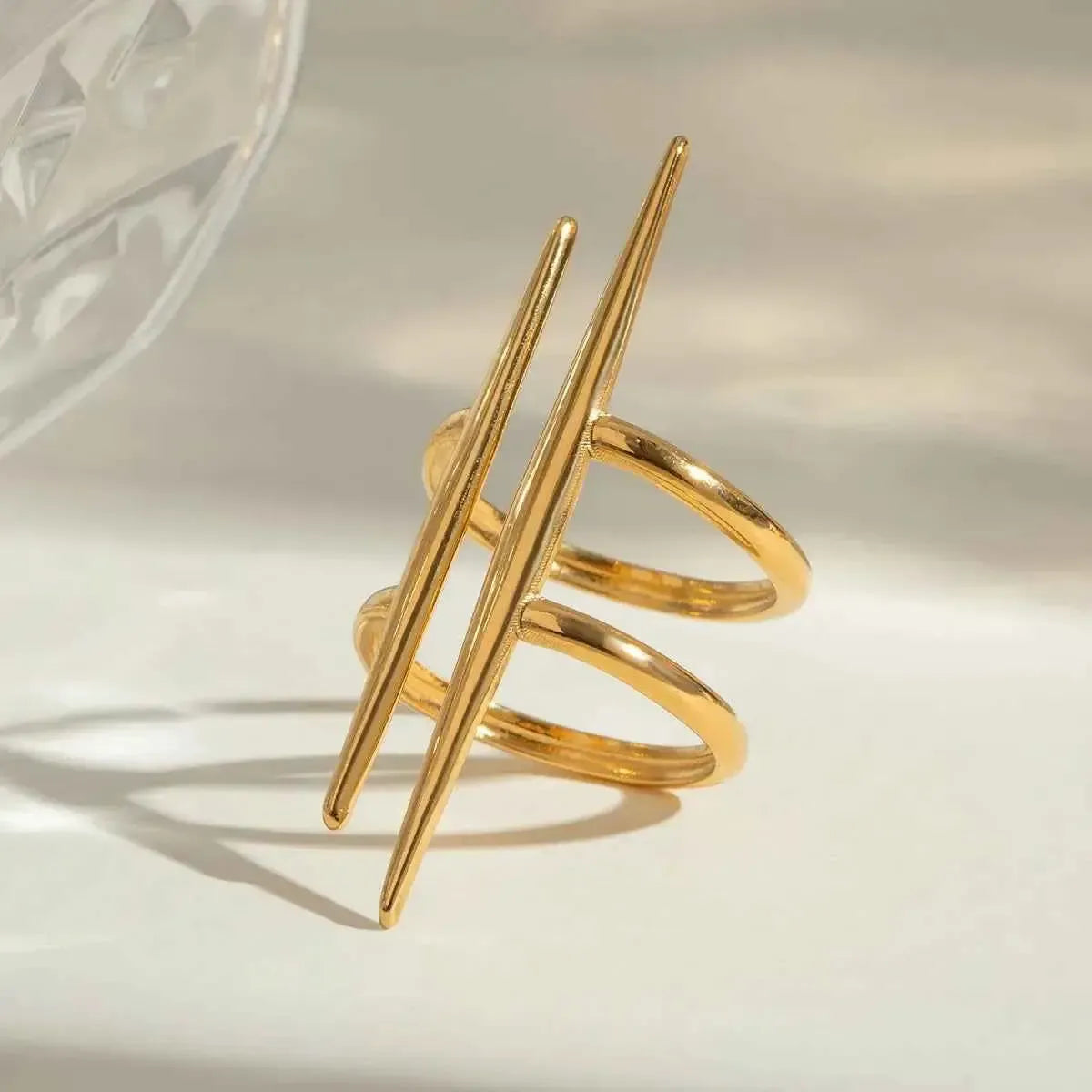 Asymmetrical Gold Ring – Bold, Minimal, Modern