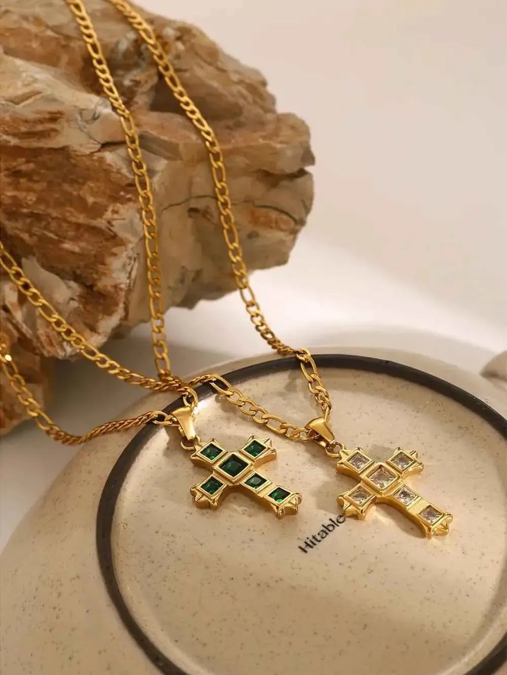 Sparkling Cross CZ Necklace Stainless