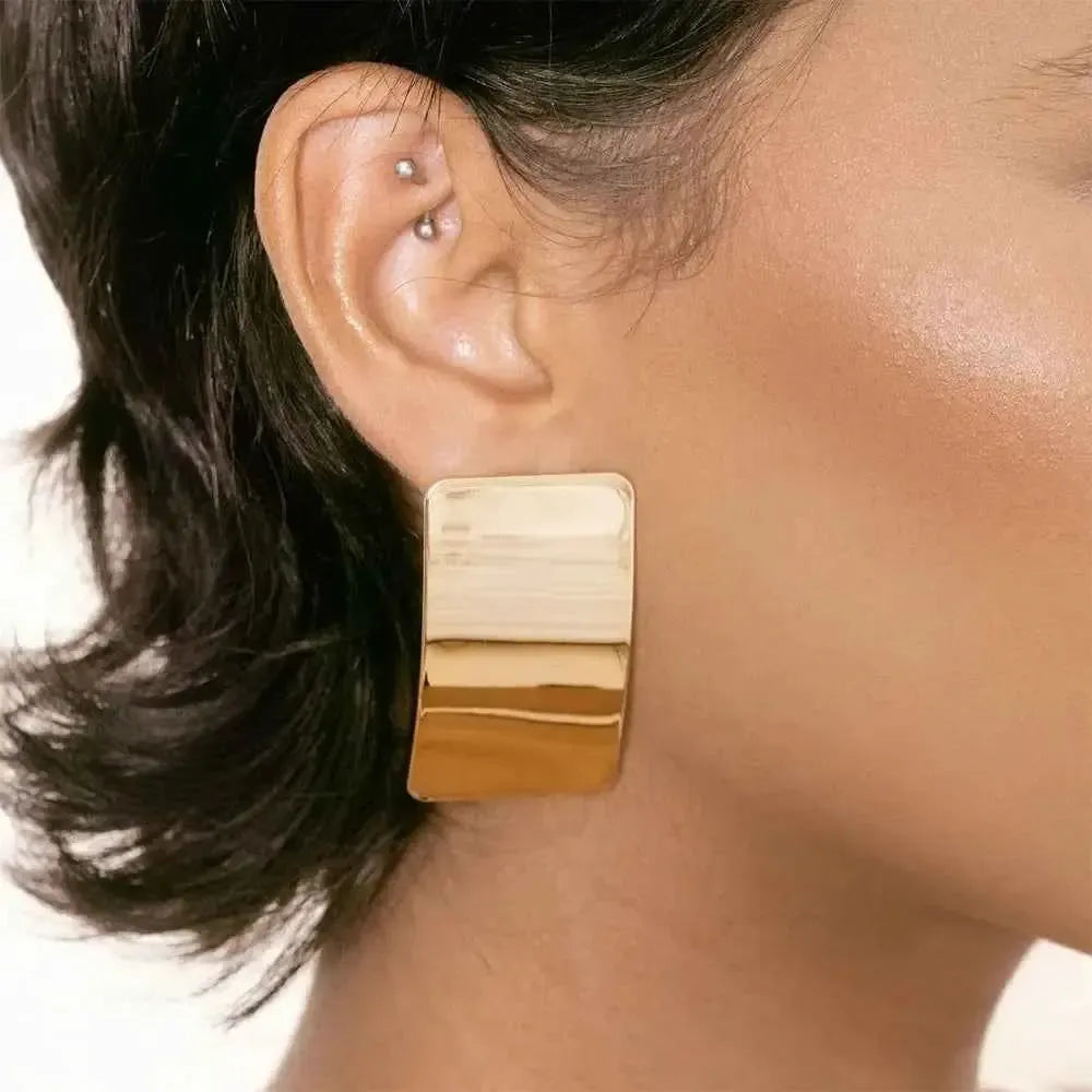 Sleek Rectangle Stainless Earrings