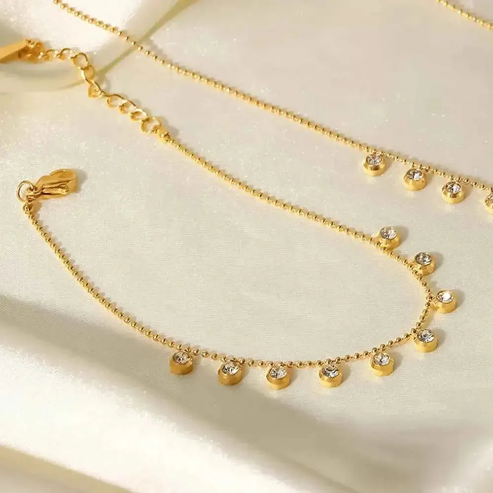 Gold-Plated Zircon Stainless Steel Bracelet