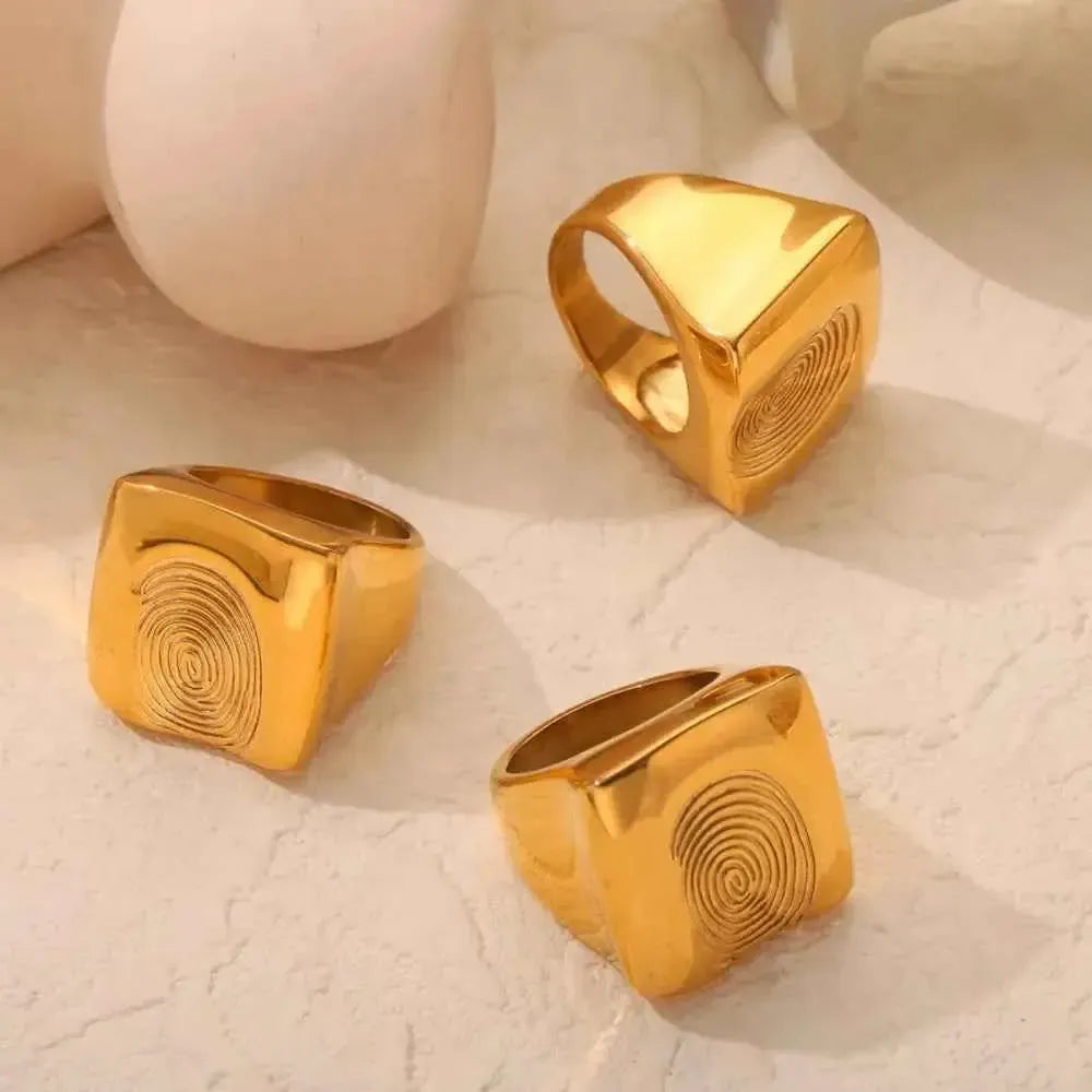 Fingerprint Signet Ring – Titanium Steel Style