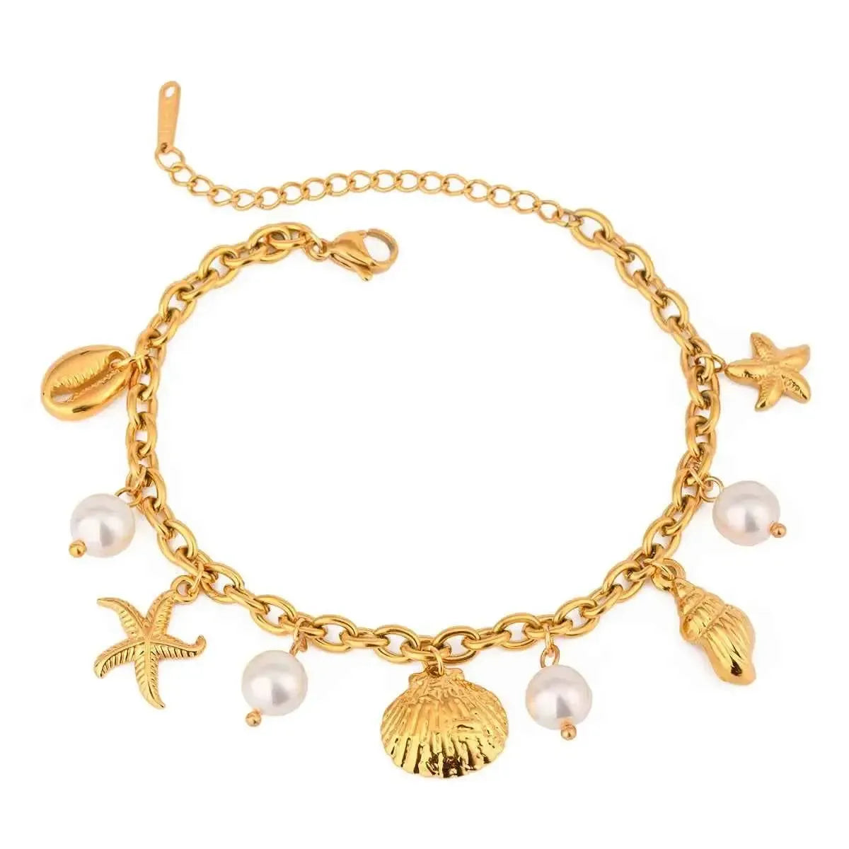 Ocean Theme Shell & Starfish Bracelet