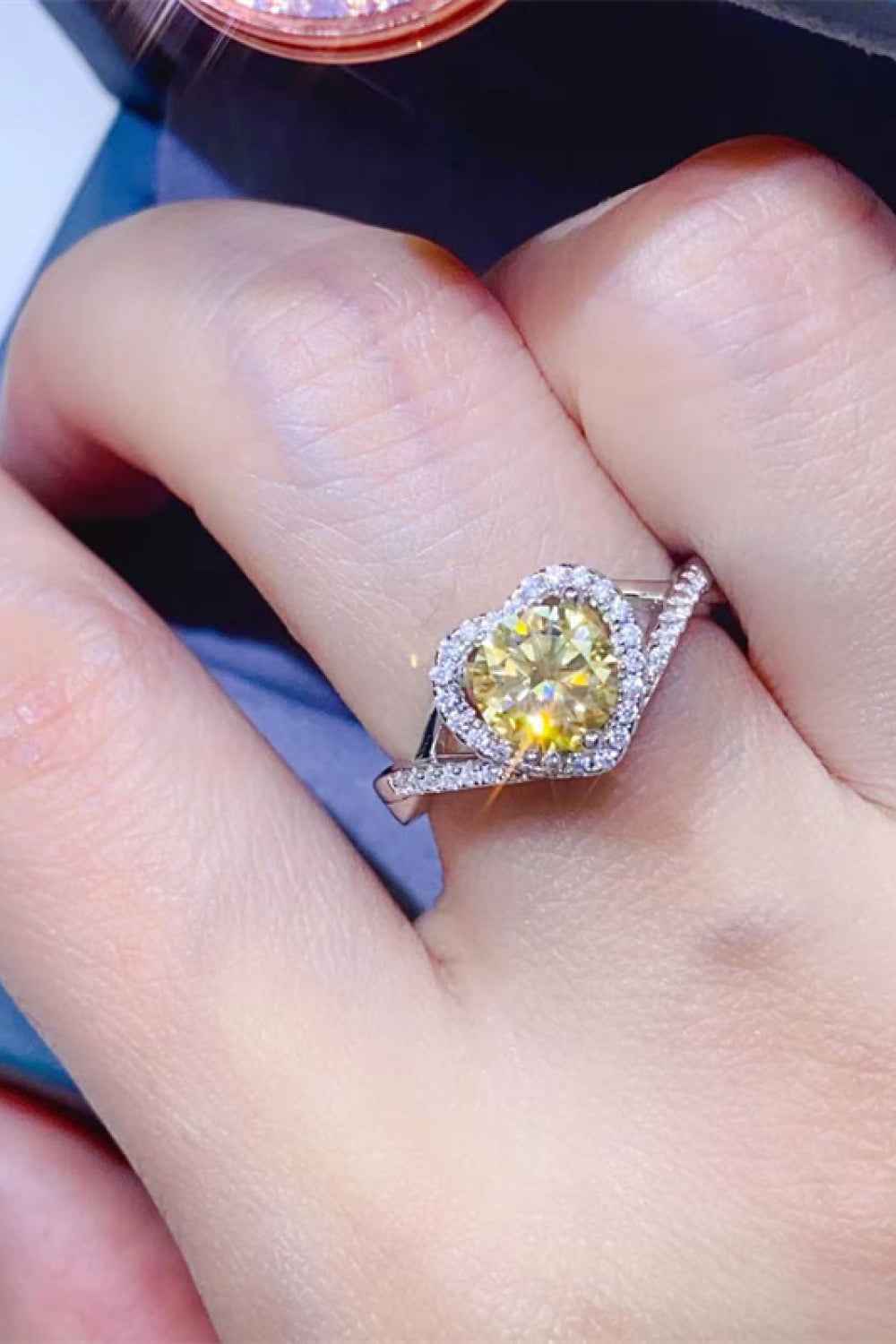 Romantic Moissanite Heart Ring