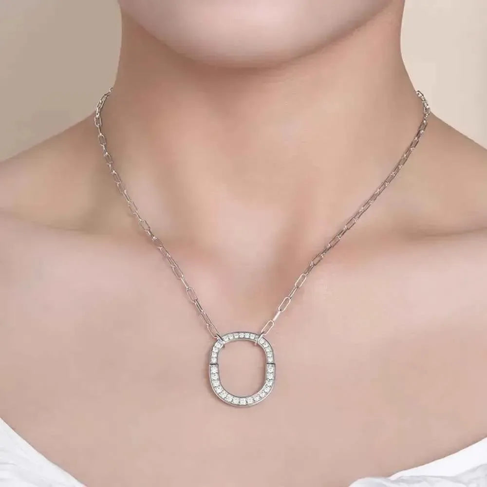 Classic Sterling Silver Moissanite Pendant