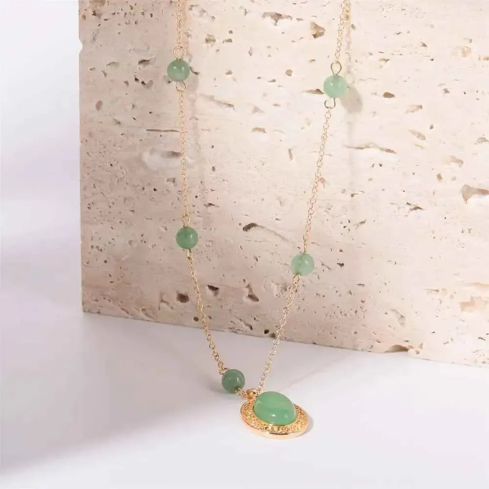 Copper Crystal Pendant Necklace