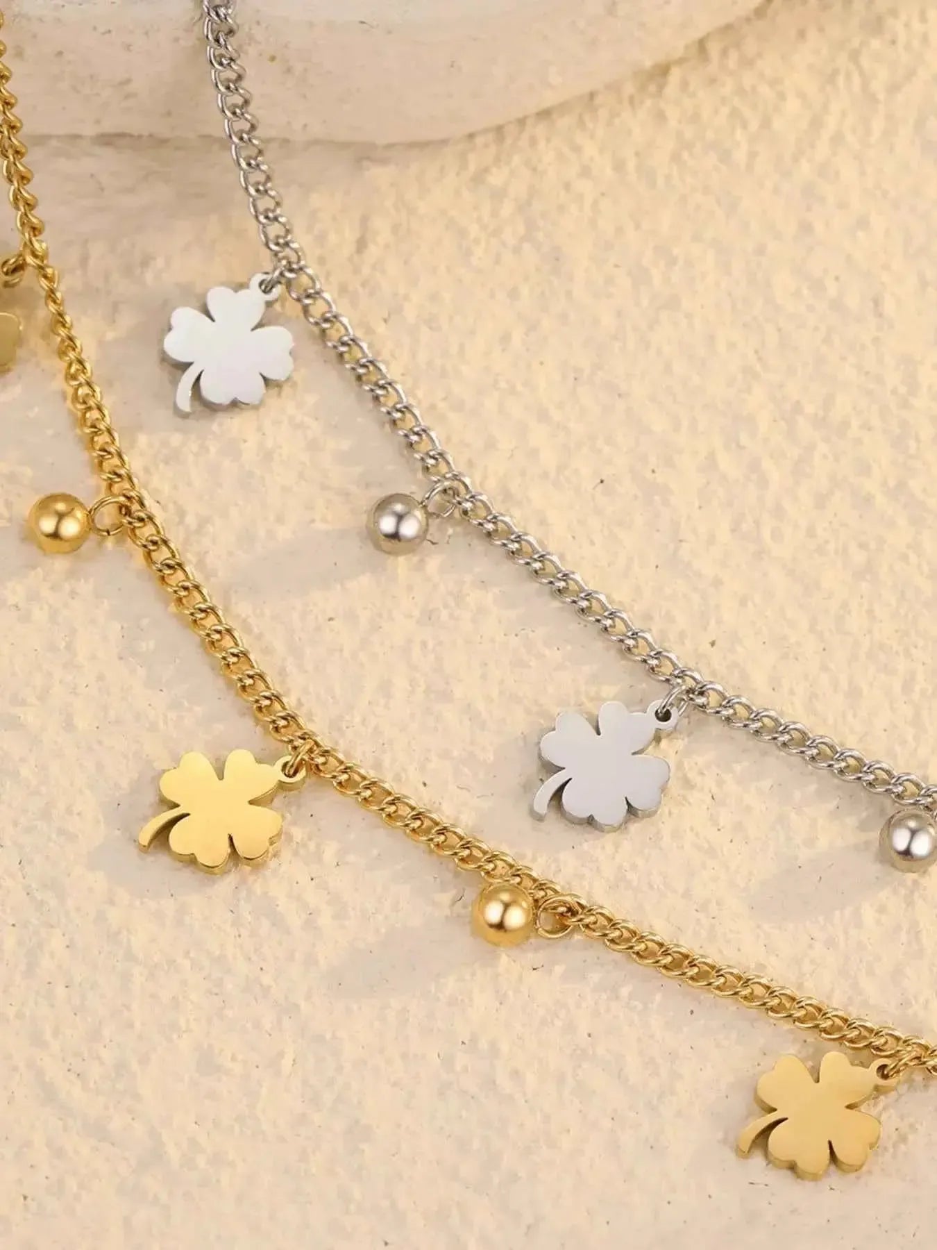 Gold Four‑Leaf Clover Bracelet