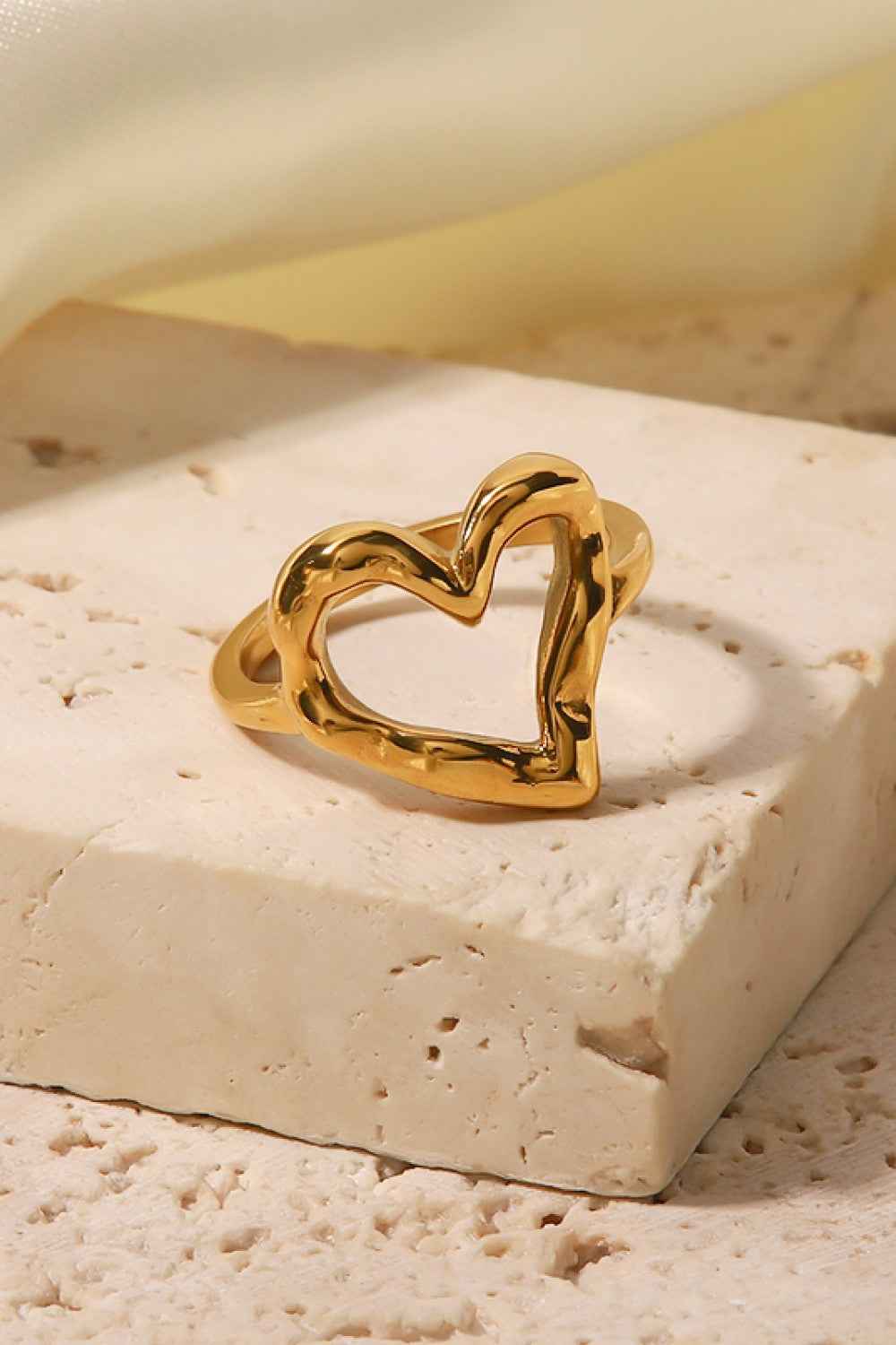 Gold Heart-Shaped Ring for Women