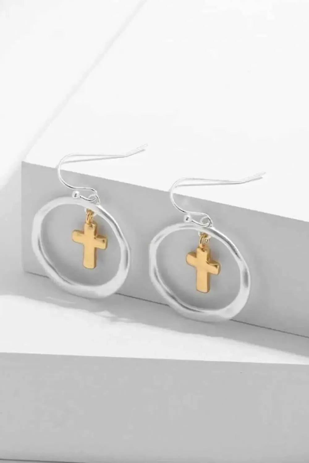 Modern Cross Dangle Earrings