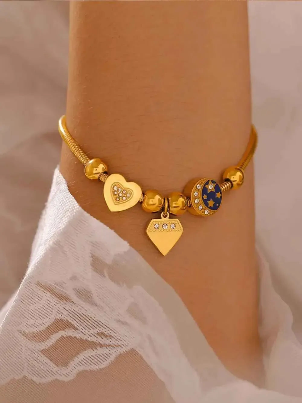 Elegant Rhinestone Charm Wristlet