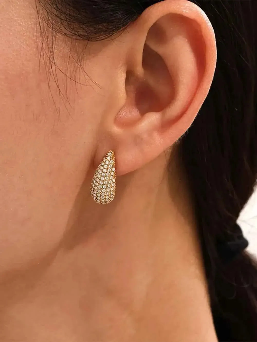 Stainless Steel Teardrop Sparkle