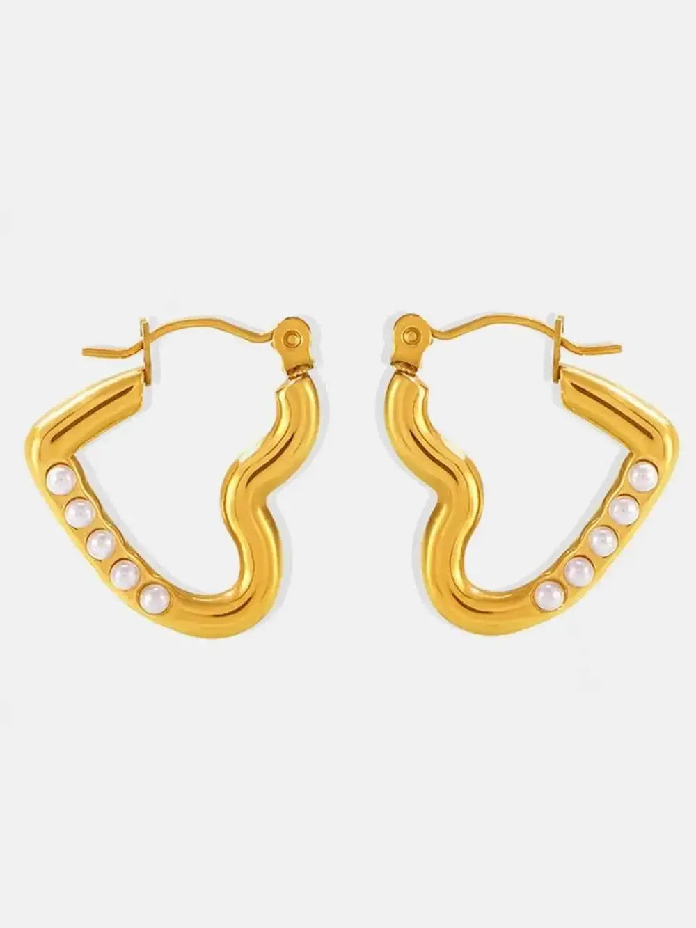 Modern Steel Heart-Shaped Studs