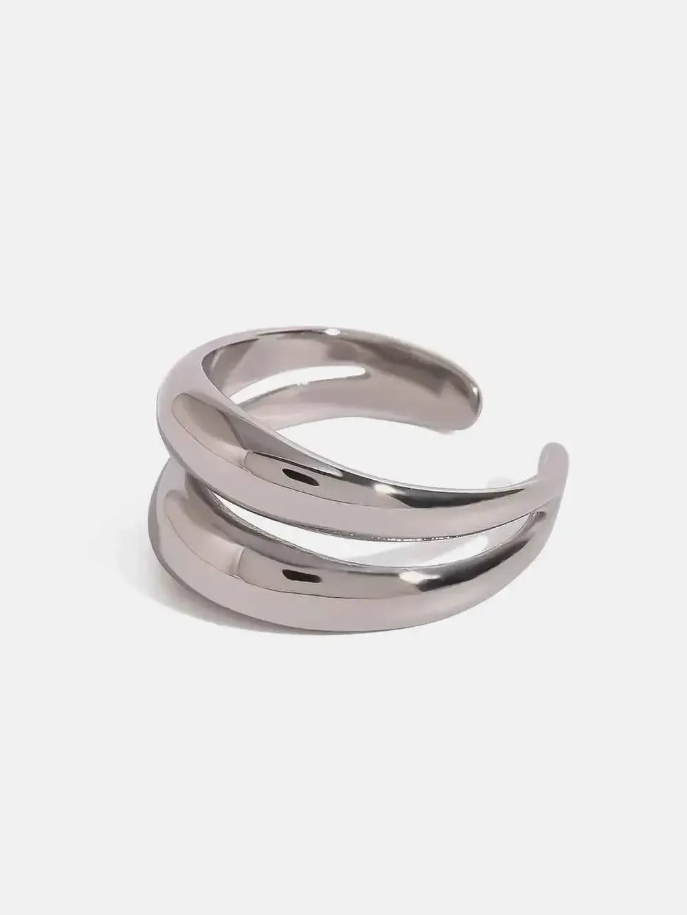 Stainless Steel Ring – Modern Layered Style