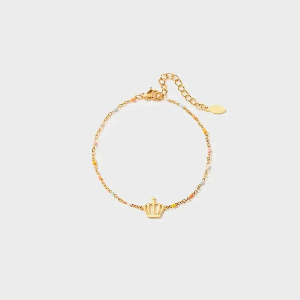 Crown Bead Gold-Plated Bracelet
