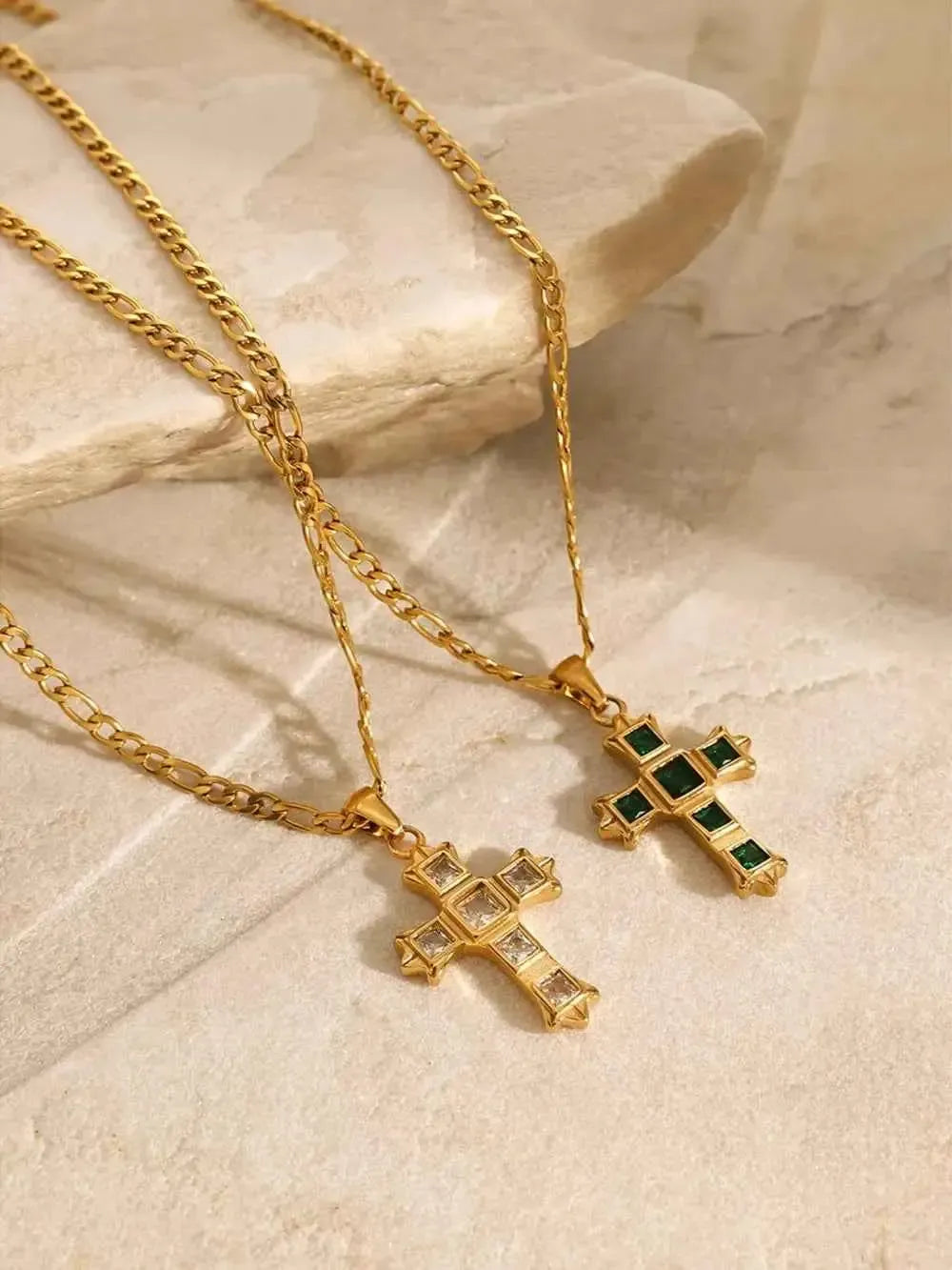 Sparkling Cross CZ Necklace Stainless