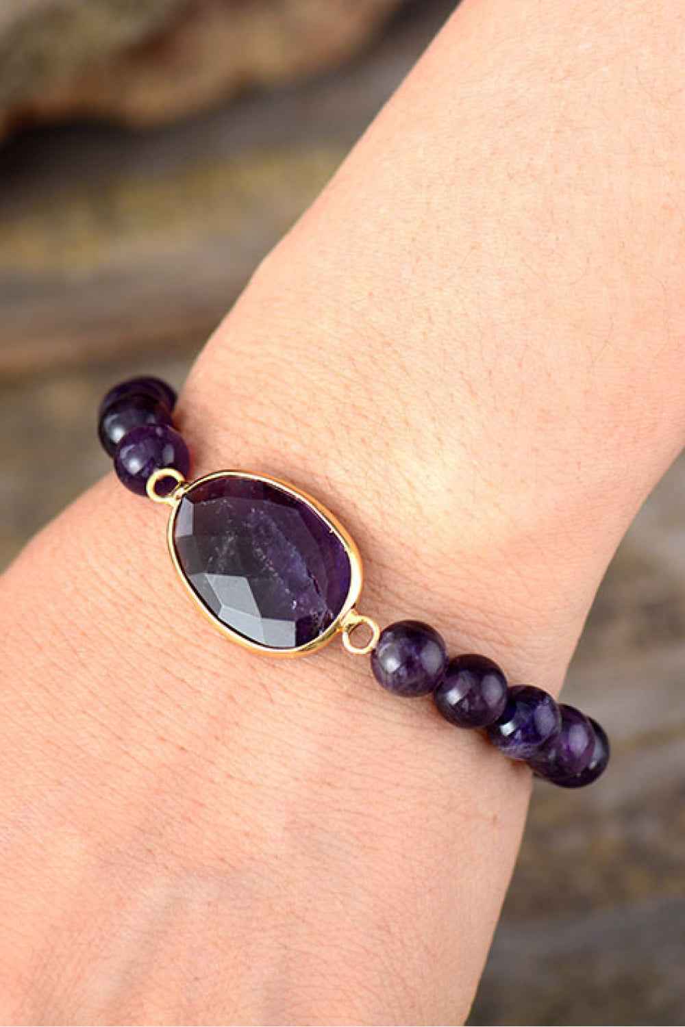 Deep Purple Amethyst Wristband