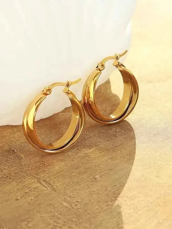Bold Gold Titanium Small Hoops