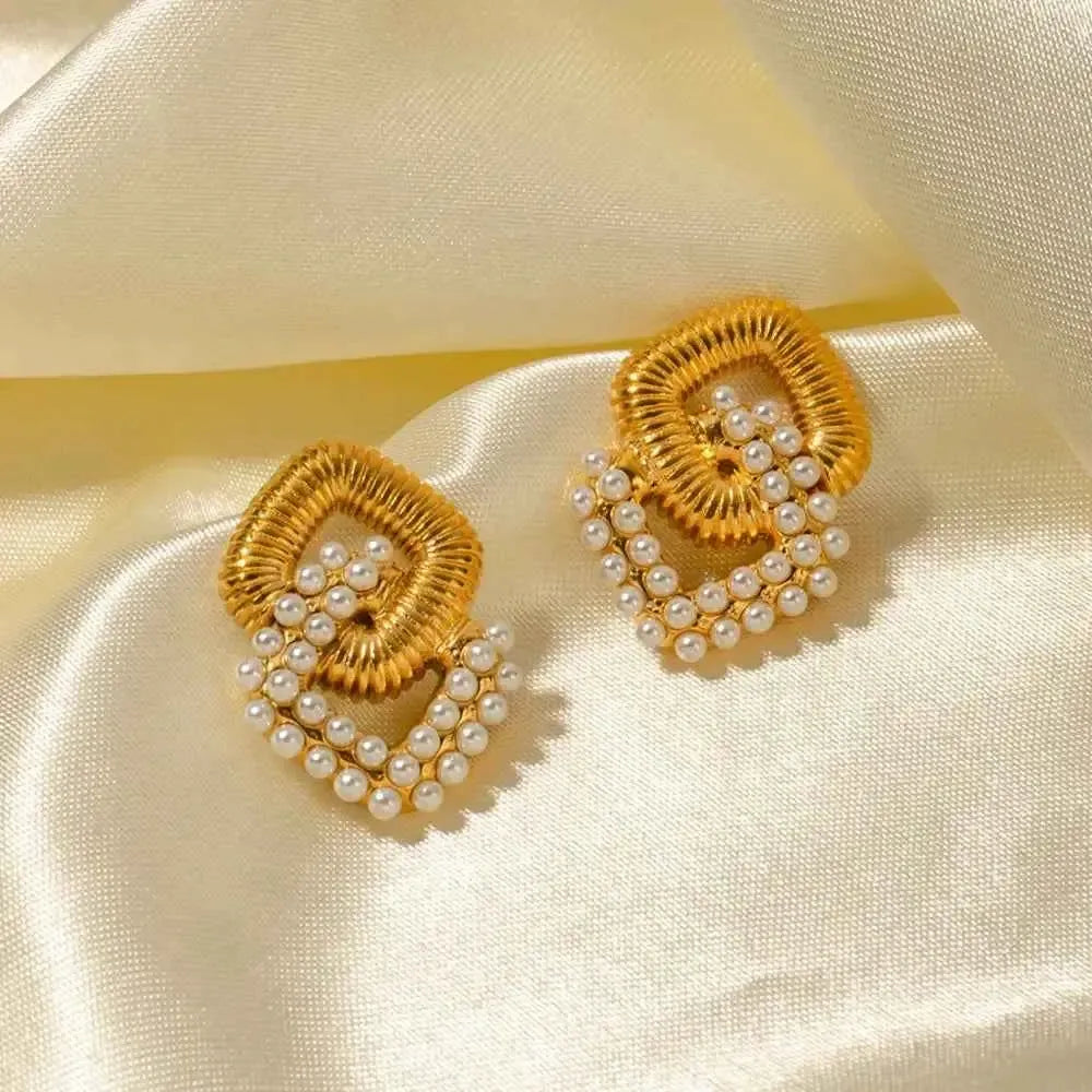 18K Gold-Plated Square Stud Earrings