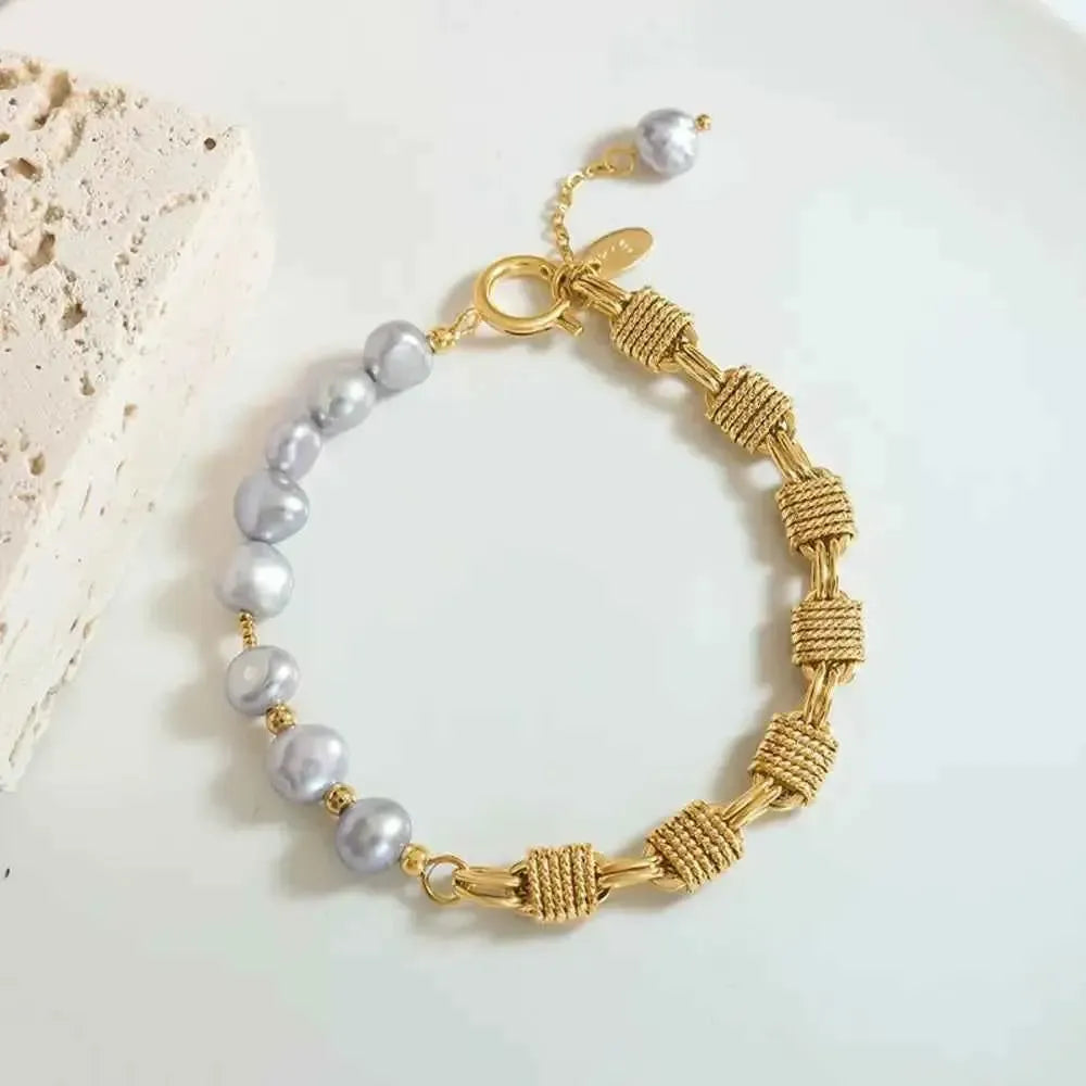 Mixed Pearl Chain Bracelet