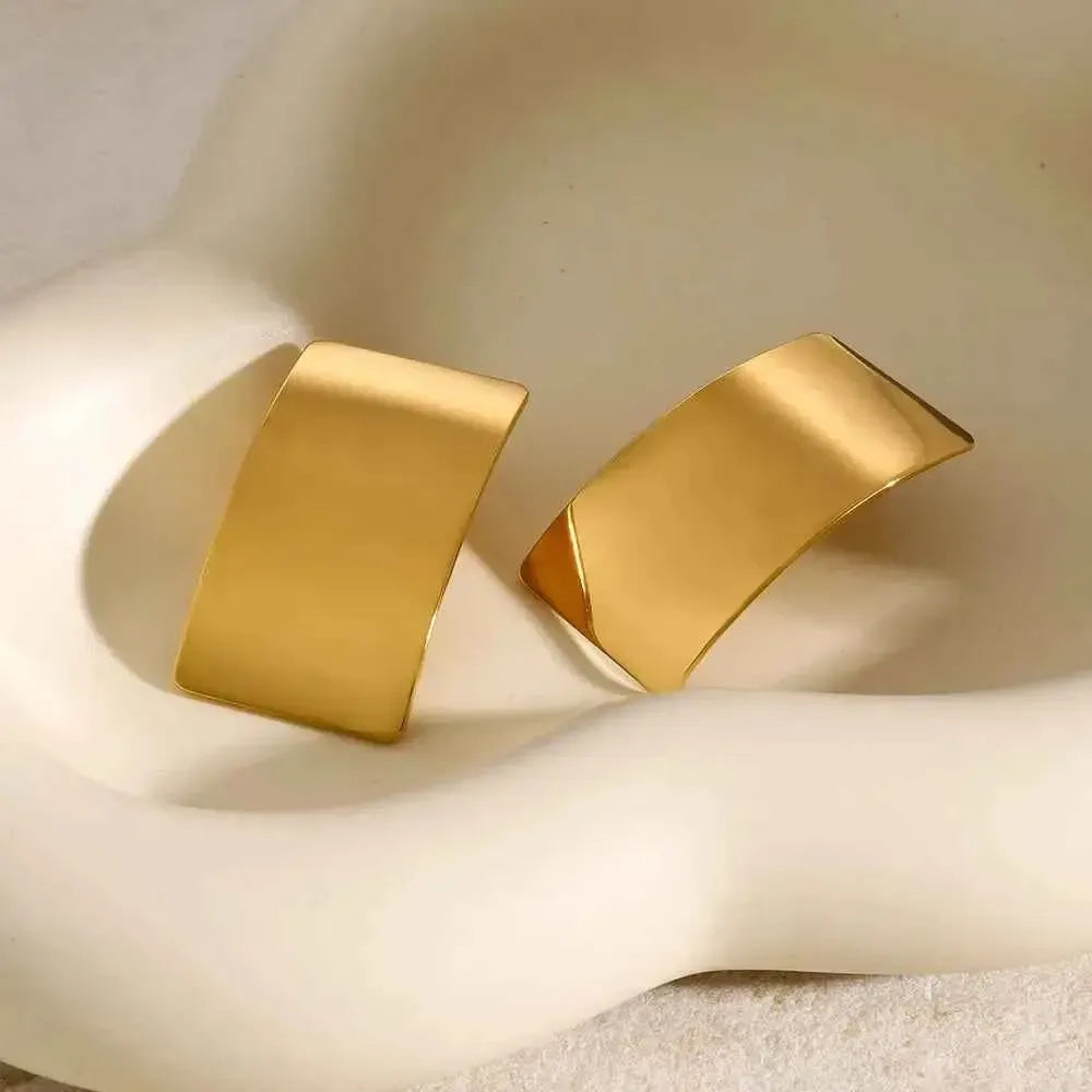 Sleek Rectangle Stainless Earrings